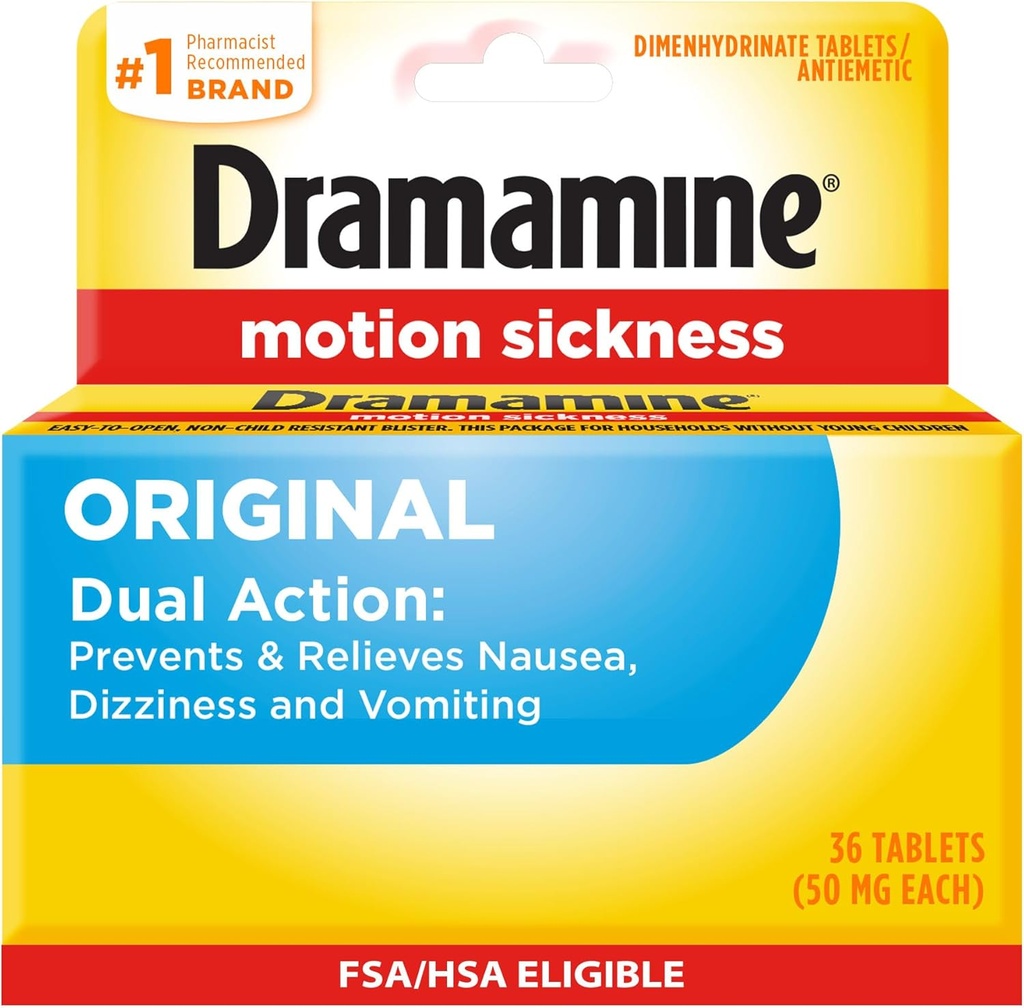Dramamine Original, Motion Sickness Relief, 36 Conde