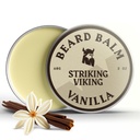 Balón de barba vikingo para hombres - Salir en el acondicionador de barba - Estilismo Balm Hecho con mantequilla de barba naturalmente derivada, aceites Argan & Jojoba (2 onzas (Pack of 1), vainilla)