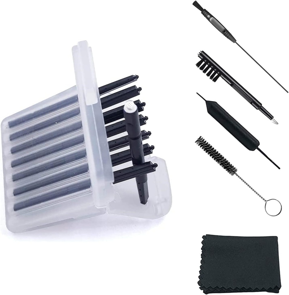 (4 Packs) Hearing Aid Wax Guard Filters (32 Units) Replacement Wax Cerumen Stop Wax Traps for Phonak, Widex, Unitron and Resound - 5 pieces Hearing Aid Cleaning Kit Accessories with Carry Case