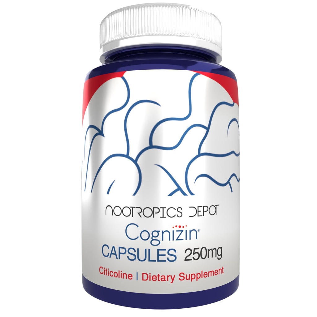 Nootropics Depot Cognizin Citicoline Capsules | 180 Count | Choline Supplement | Brain Health Supplement | Regulates Memory and Cognitive Function | Supports Attention, Focus and Recall