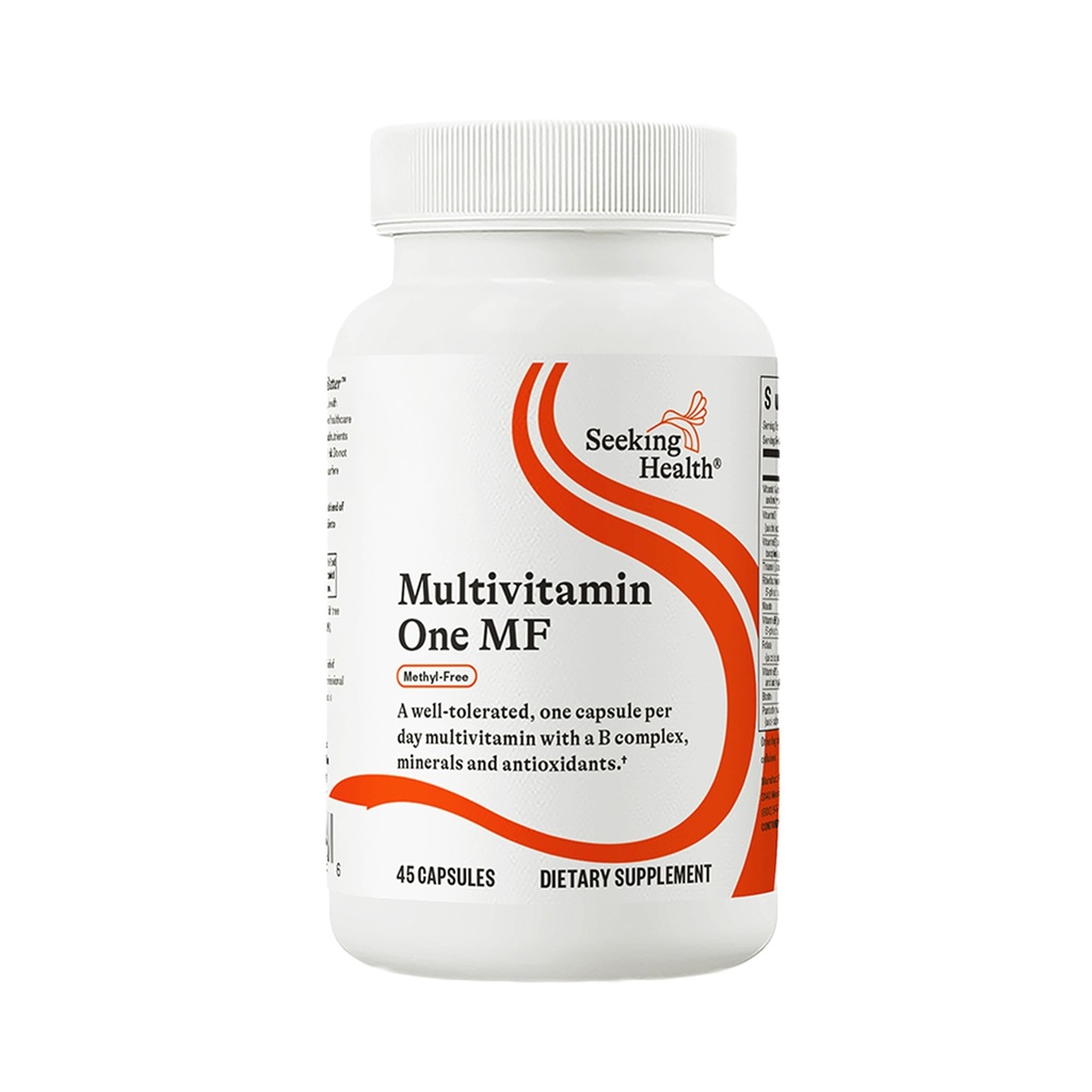 Seeking Health Multivitamin One MF - MTHFR Support Supplement with Calcium Folinate & Vitamin B12 - Easy-to-Digest - Methyl-Free Vegetarian Capsule - 45 Veggie Capsules