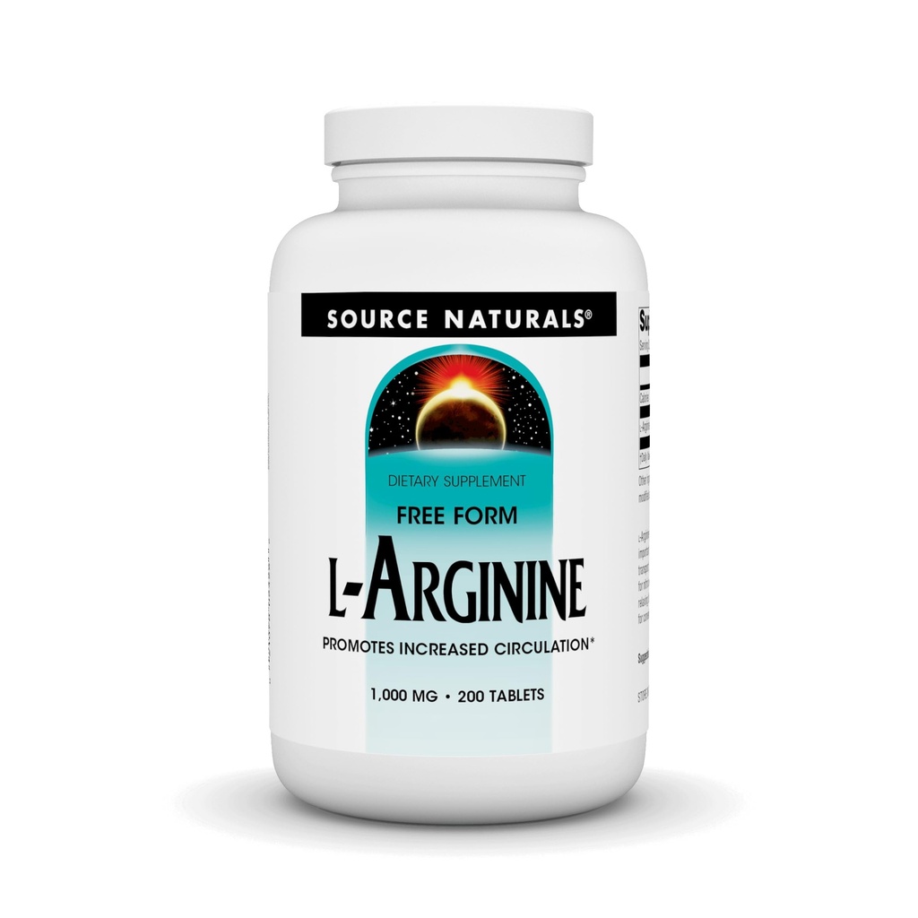 Fuente Naturales L-Arginina Forma gratuita* - 1000 mg, 200 Tabletas