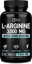 Zeal Naturals L Arginina 3000mg Cápsulas (150 Tablets tención 1000mg) Máxima Dose L-Arginina Nitric Oxide Suplemento para apoyar el crecimiento muscular, función vascular y energía - Nitric Oxide Booster