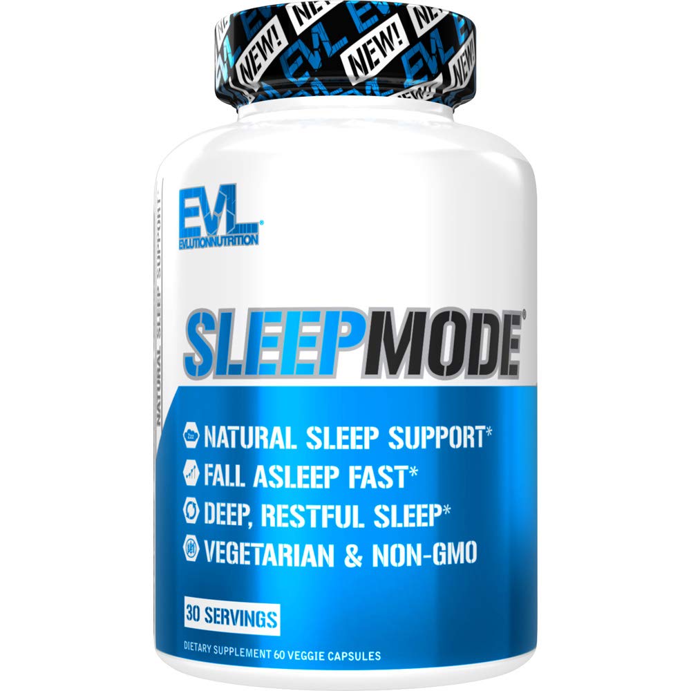 Evlution Nutrition Herbal Complex Sleep Supplements for Adults Gentle Sleep Support Adult Melatonin Pills with Valerian L-Tryptophan Lemon Balm and More - Restful Calm Capsules - 30 Servings