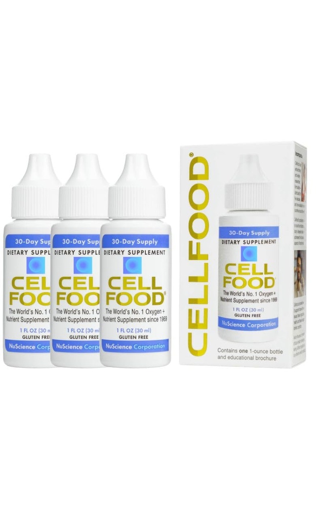 Cellfood Oxygen Boost - 1 fl oz, 3 Pack - Liquid Oxygen Supplement for Lymphatic Drainage, Altitude Sickness, Jet Lag, Fatigue, Headaches, Hangovers & Energy - Gluten Free, Cert. Kosher