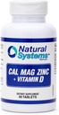 Calcio Magnesio Zinc Vitamina D Suplemento 60 Tablas por Sistemas Naturales - Calcio Magnesio Zinc y VIT D Suplementos para Sistema Immune Fuerte - Suplemento Magnesio para el Sistema Inmunitario