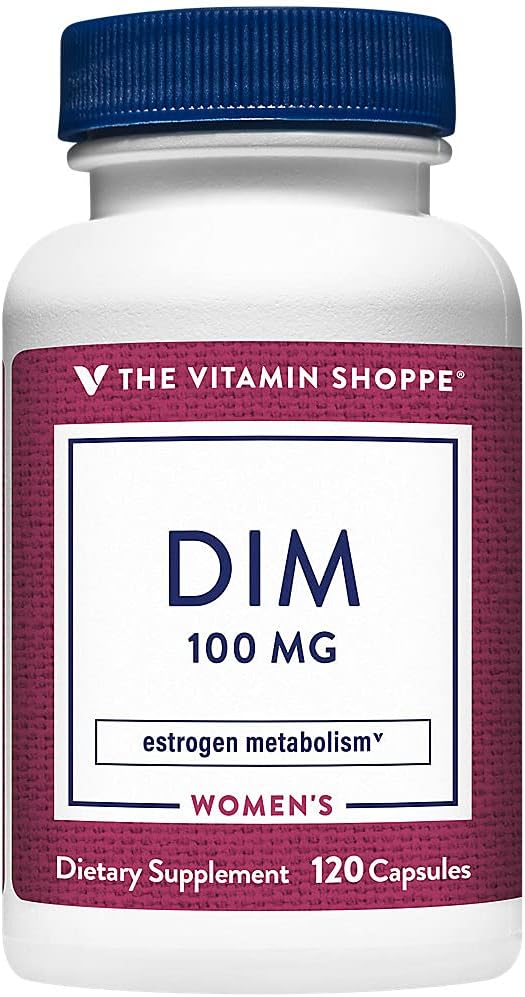 La Vitamina Shoppe DIM 100MG con Bioperina Black Pepper Extract, apoya el metabolismo estrógeno para la salud de las mujeres (120 cápsulas)