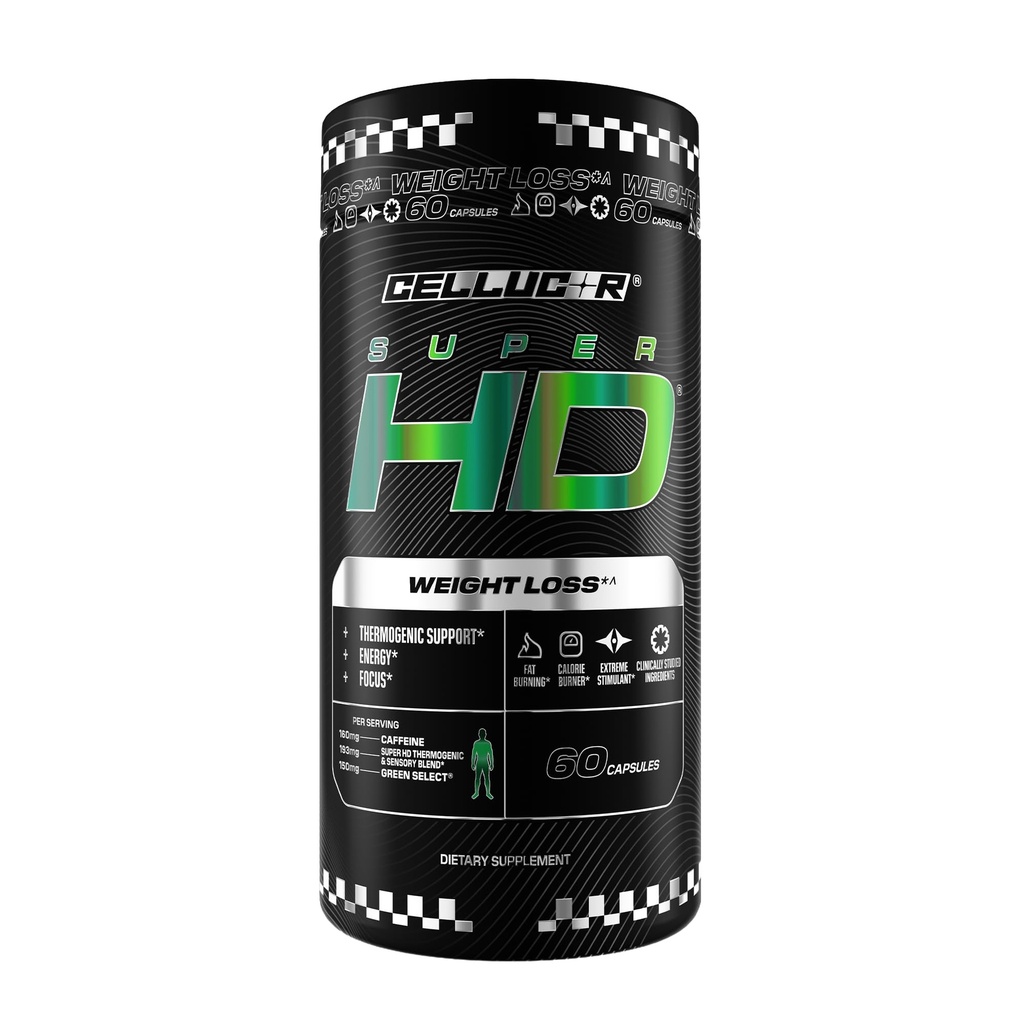 Cellucor SuperHD Thermogenic Fat Burner Weight Loss Supplement, Appetite Suppressant, & Energy Booster Capsimax, Green Tea Extract, 160mg Caffeine & More 60 Capsules (Packaging May Vary)