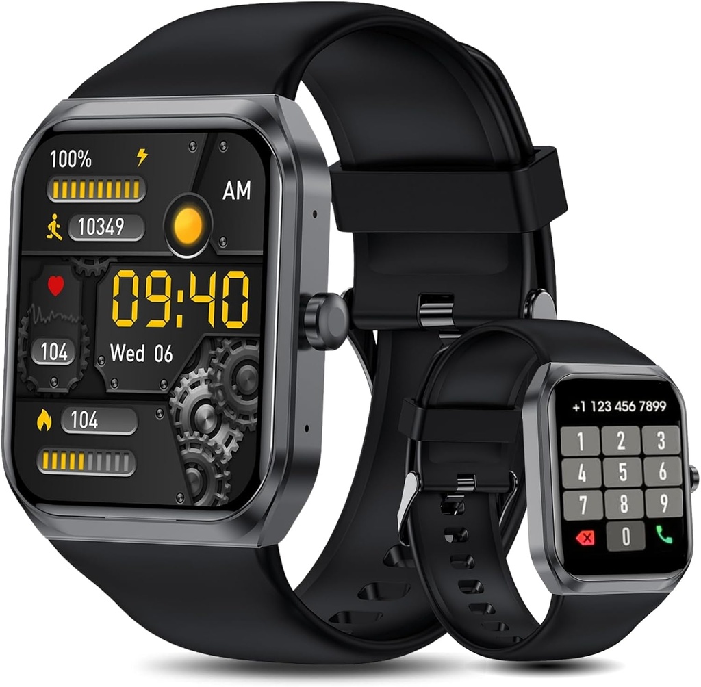 Relojes inteligentes para hombres mujeres (Respuesta Hacer Llamar), 1.95" Fitness Watch with Blood Oxygen Heart Rate Sleep Monitor, 100+ Deportes IP68 Waterproof Fitness Watch para Android iOS Phones