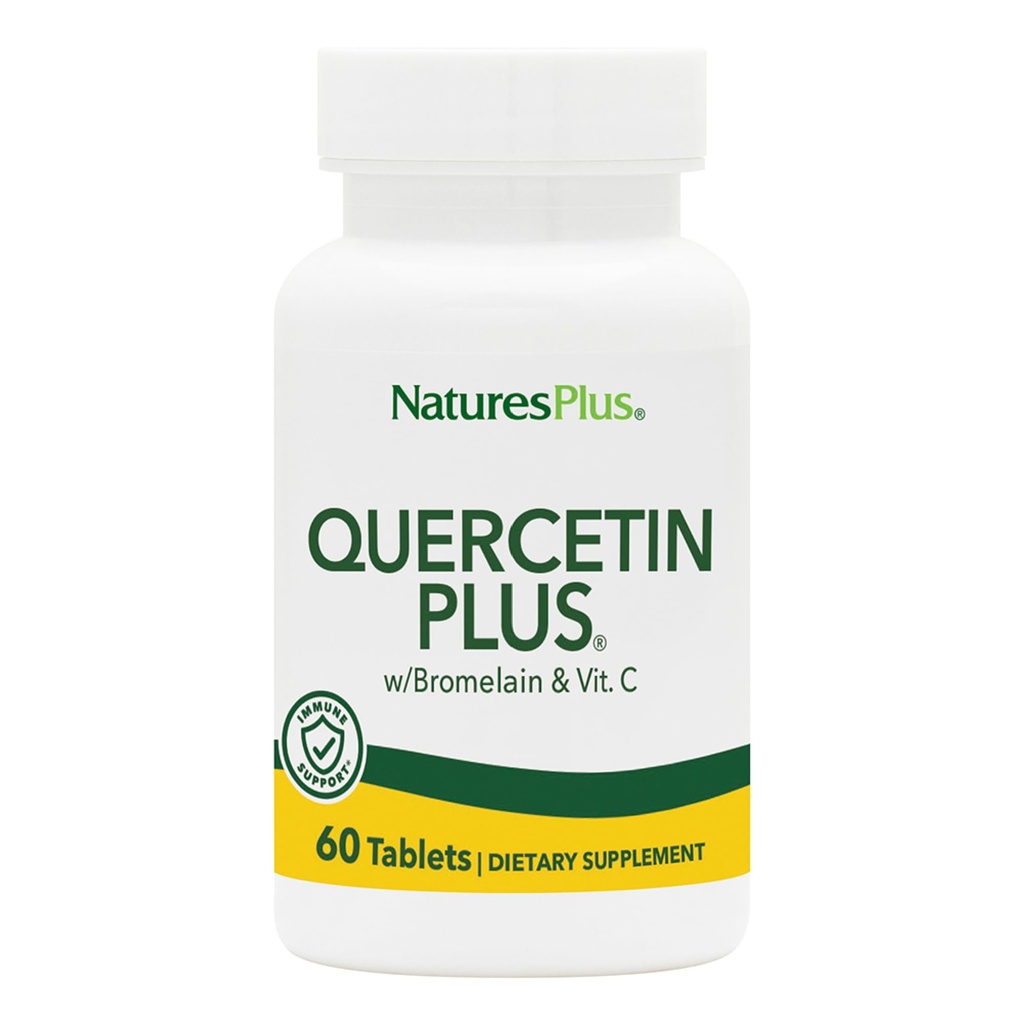 NaturesPlus Quercetin Plus with Vitamin C & Bromelain - 60 Vegetarian Tablets - Allergy Relief Supplement - Immune, Antioxidant Support - Gluten Free - 30 Servings