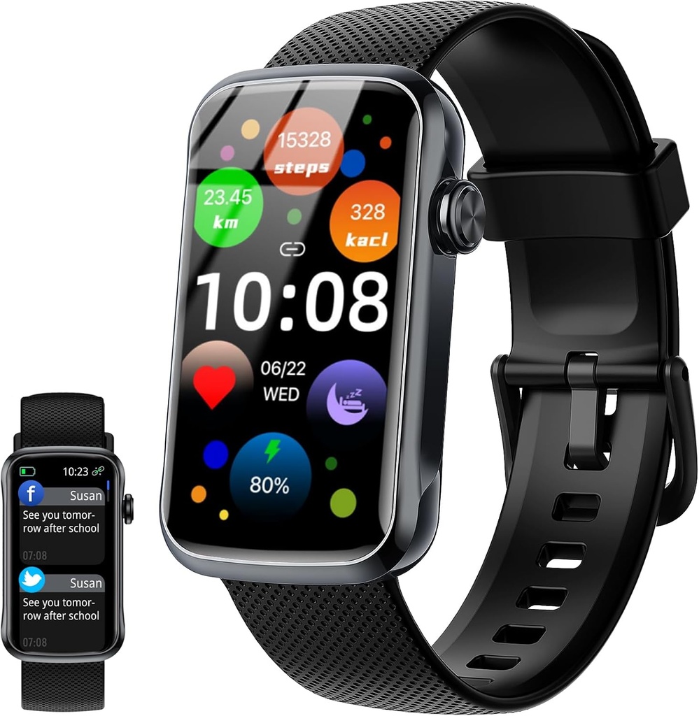 Smart Watch, 1.47" HD Smartwatch para hombres mujeres con 24 modos deportivos, IP68 Waterproof Fitness Tracker con monitor de frecuencia cardiaca/sep/SpO2, Step Tracker, Pedometer, Activity Tracker para Android iOS