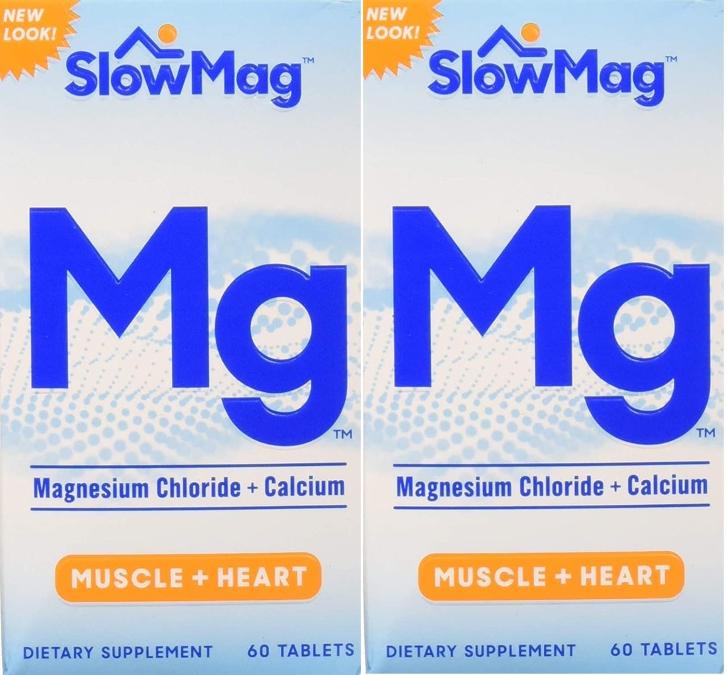 Chloride de magnesio de bajo calibre con calcio, embalaje mayo Vary, 60 cuenta (Pack of 2)
