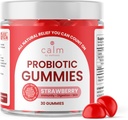 Calm by Wellness Probiotic Gummies, Strawberry-Flavored, All-Natural Vegan Probiotics for Adults, 10 Billion CFUs, Probiotic for Digestive Regularity, Immunity, Skin Health and Gut Health