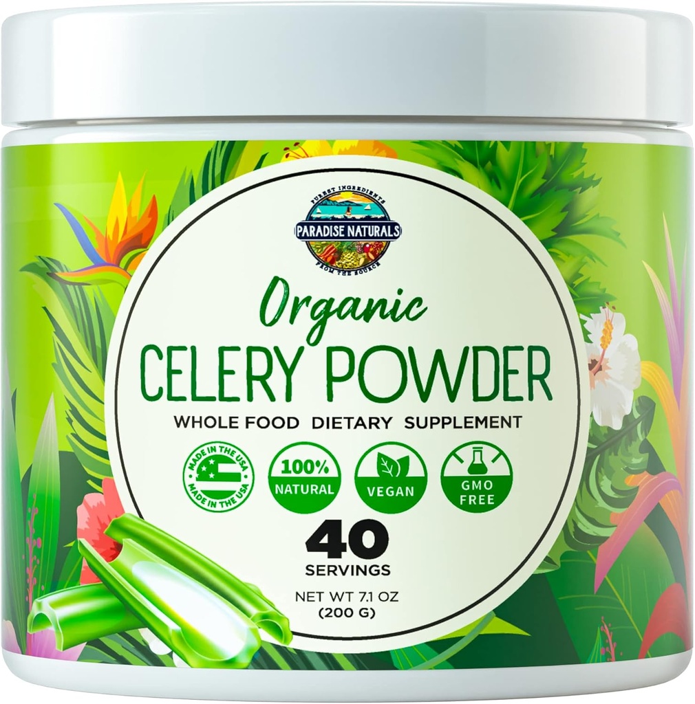 Orgánica Celery Juice Powder (40 Servings) Apoya Gut Health, Detox Juice Cleanse, Boost Energy Levels & Immune System, Green Juice Powder, Powdered Greens, Colon & Body Detox Cleanse for Women Men