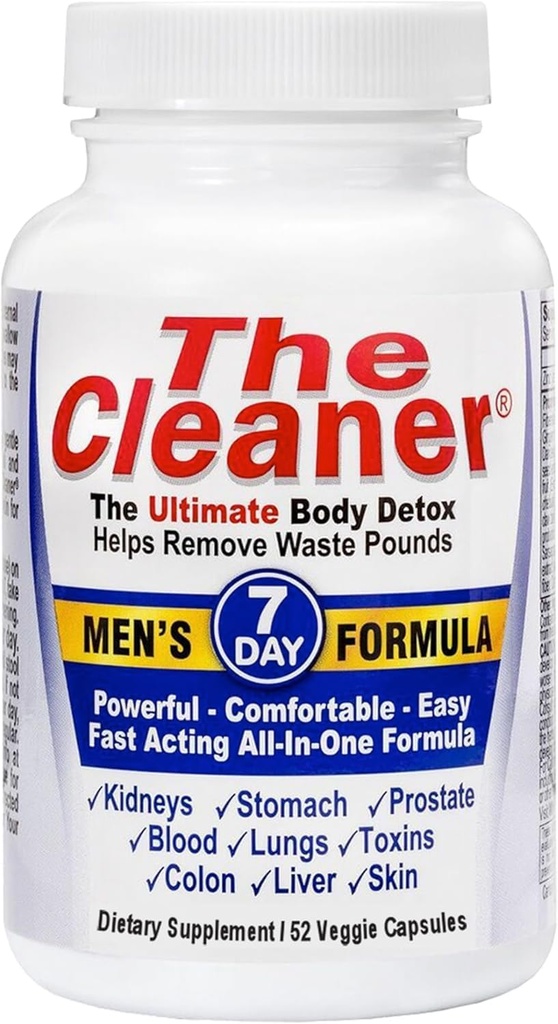 Sistemas Centuryn La limpieza Detox, 7 días Fórmula completa de limpieza interna para hombres, soporte salud digestiva, 52 cápsulas vegetarianas