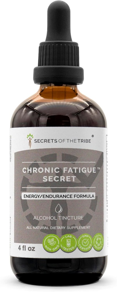 Secrets of the Tribe - Chronic Fatigue Secret, Herbal Supplement Blend Drops Alcohol Liquid Extract, Energy/Endurance Formula (4 fl oz)