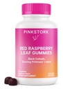 Pink Stork Red Raspberry Leaf Gummies - Third Trimester Labor Prep + Postpartum Mood Essentials with Evening Primrose Oil + Black Cohosh - 60 Vegan Gummy Suplementos, Non-GMO