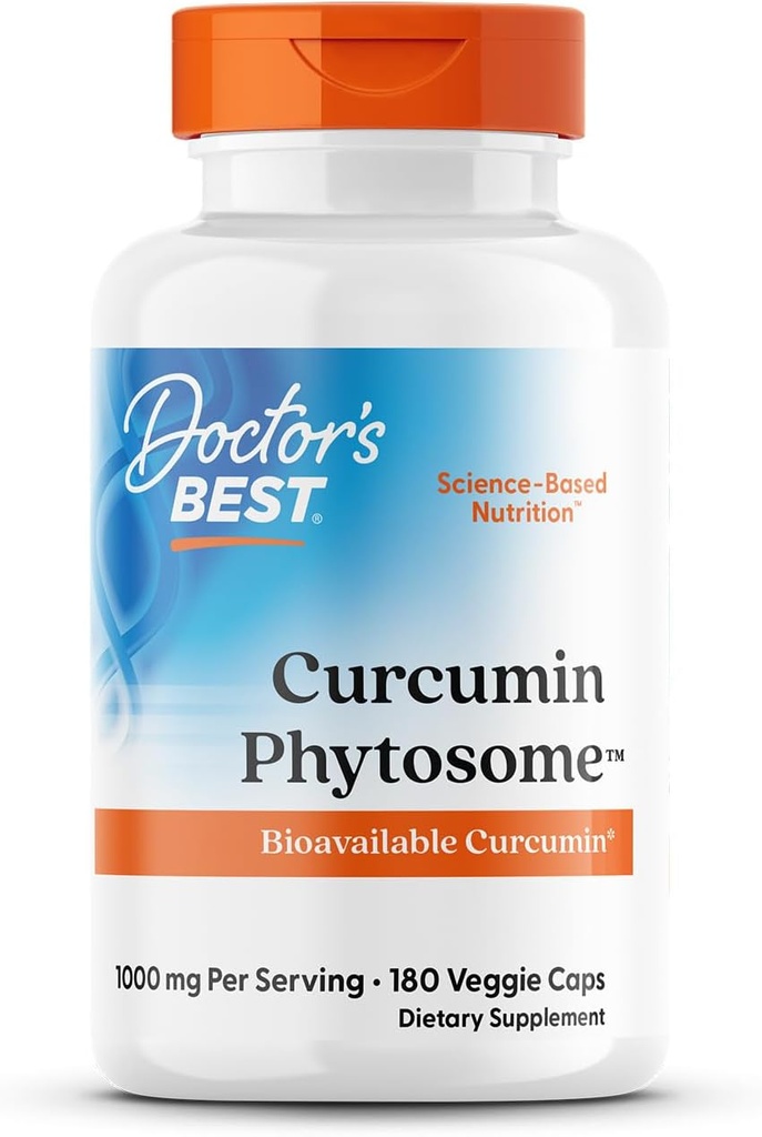 Médicos Mejor Fitosome de Curcumina, Curcumina Biodisponible, No GMO, Gratuito de Goma, Vegan, 1000 mg, 180 Capas de verduras