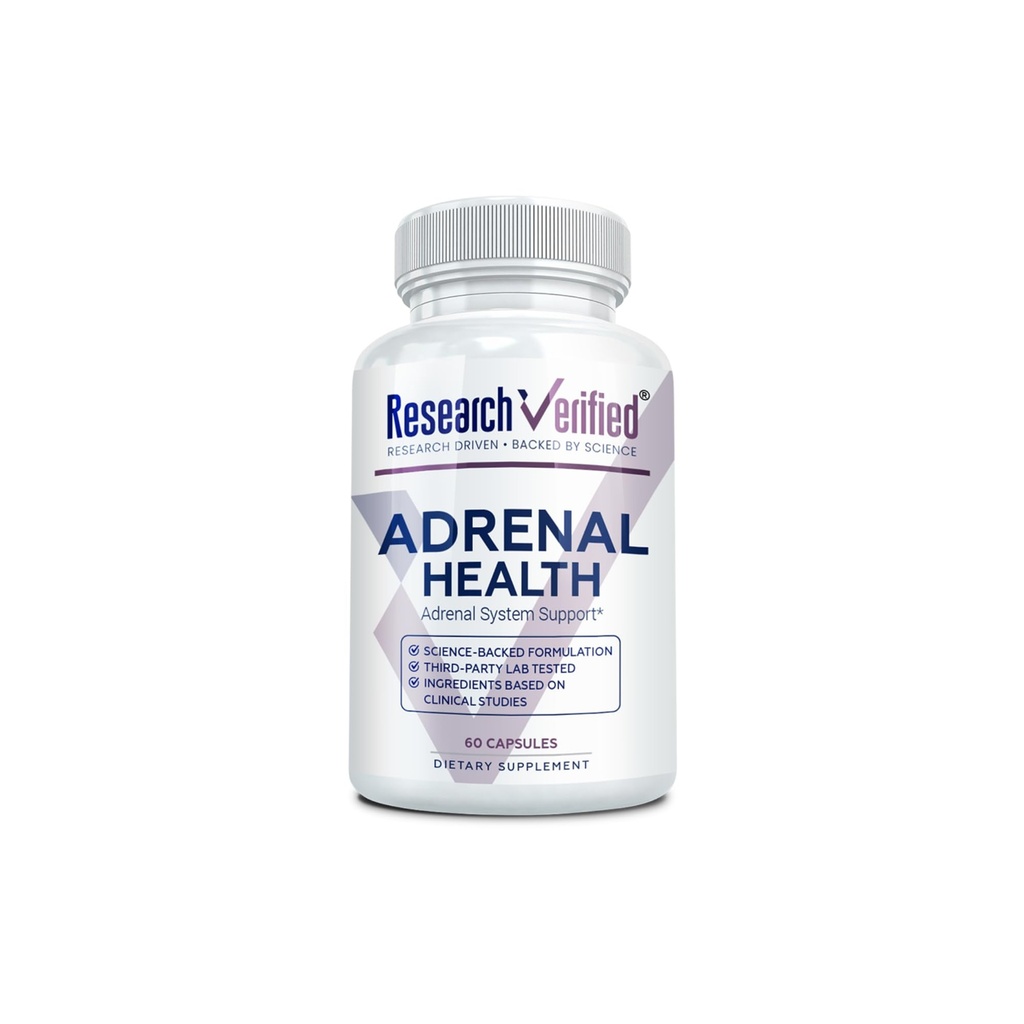 Investigación Asistencia Adrenal Verificada - 60 cápsulas - Soporte Función Adrenal Gland, Energía Boost, Balance Cortisol - Mushrooms, B-Vitamins, Bioflavonoids, BioPerine