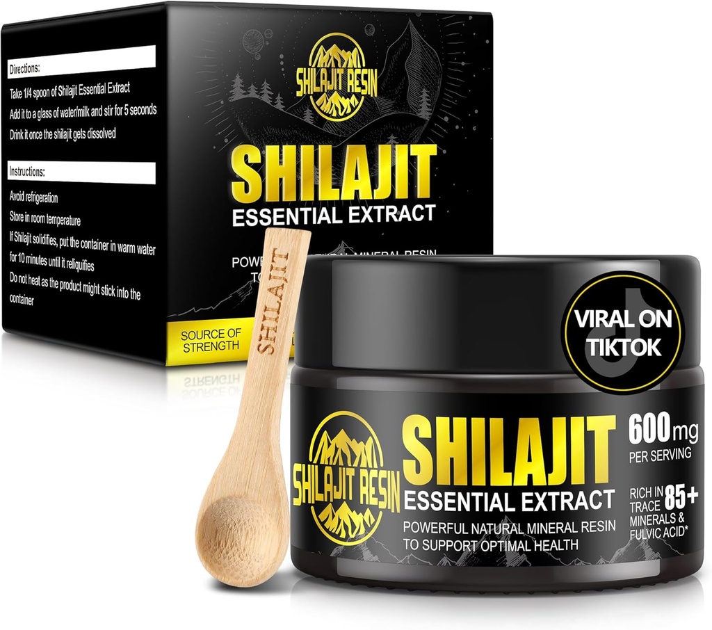 Shilajit Pure Himalayan Orgánica Shilajit Resin - Oro Grado 100% Shilajit con 85+ Minerales Trace " Ácido Fulvico para Focus " Energía, Inmunidad, 50 Gramos