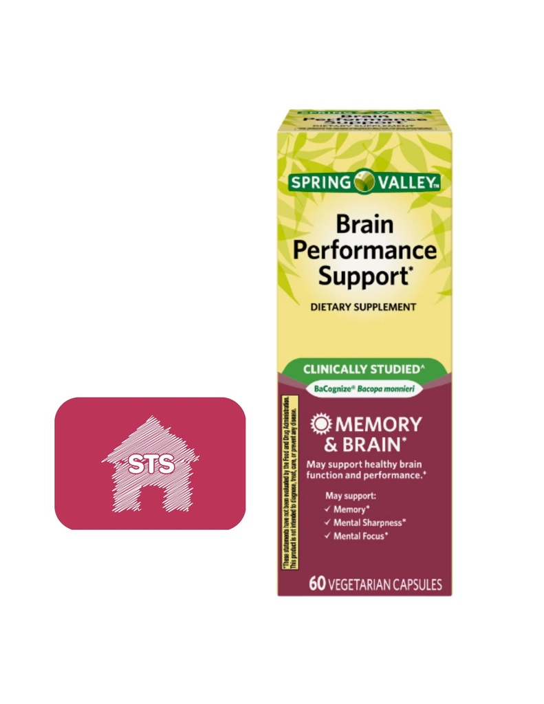 Spring Valley Brain Performance Support, 60 Conde + STS Sticker.
