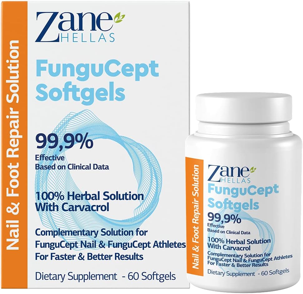 Zane Hellas FunguCept Softgels para más rápido y mejores resultados. Producto compatible para FunguCept Nail ' Athlete. 60 Softgels.