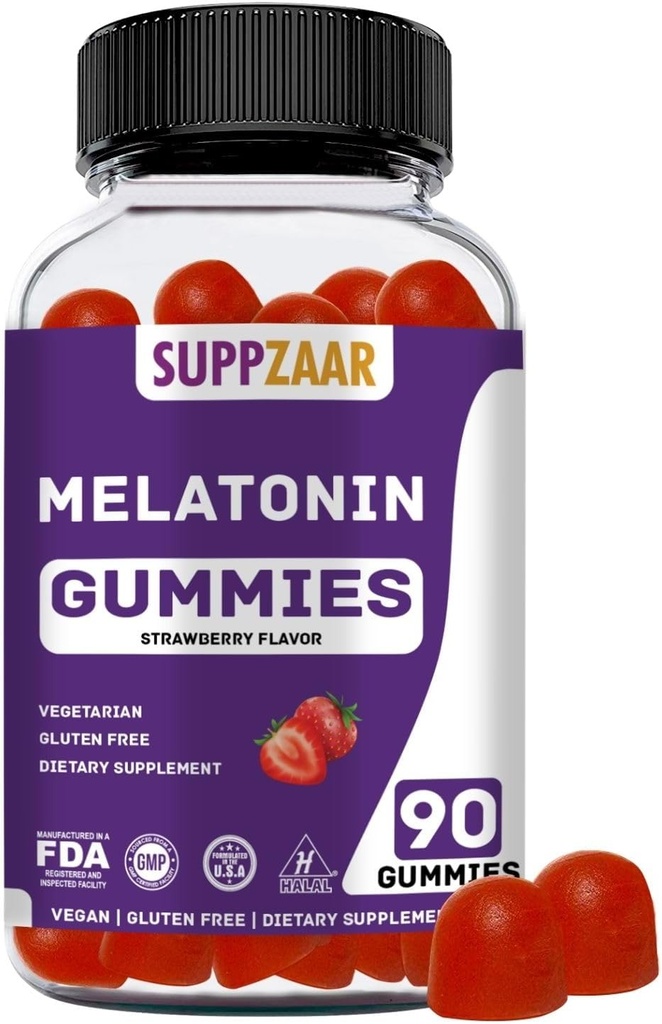 Melatonin Gummies. Melatonina 5 mg Gummies de sueño para mejor sueño, energía & Focus. Adultos y niños Melatonin Gummy: Non-Habit Forming, Non-GMO, Sin gluten, Gelatin-Free. 90 Gummies