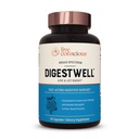 Live Conscious DigestWell Asistencia Inmediata - Soporte Digestivo de acción rápida TEN Broad Spectrum Enzyme, Probiotic & Herbal Fórmula - Disminuye Todos los días Gas &amp; Bloating - 90 cápsulas