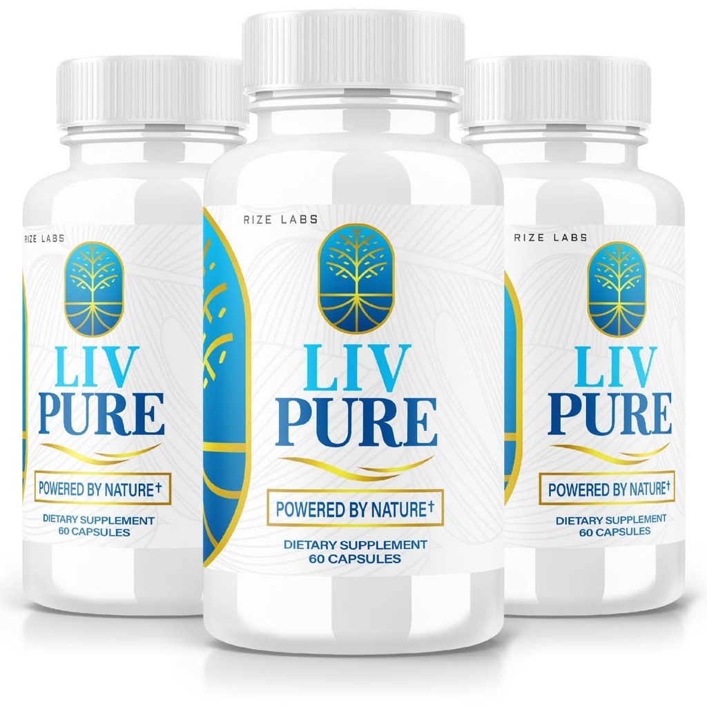 rize labs - LivPure Powered by Nature - Advanced Fórmula - Soporte Puro Suplemento dietético para soporte de hígado, fuerza adicional, Vegan, píldoras de función de hígado (180 cápsulas)