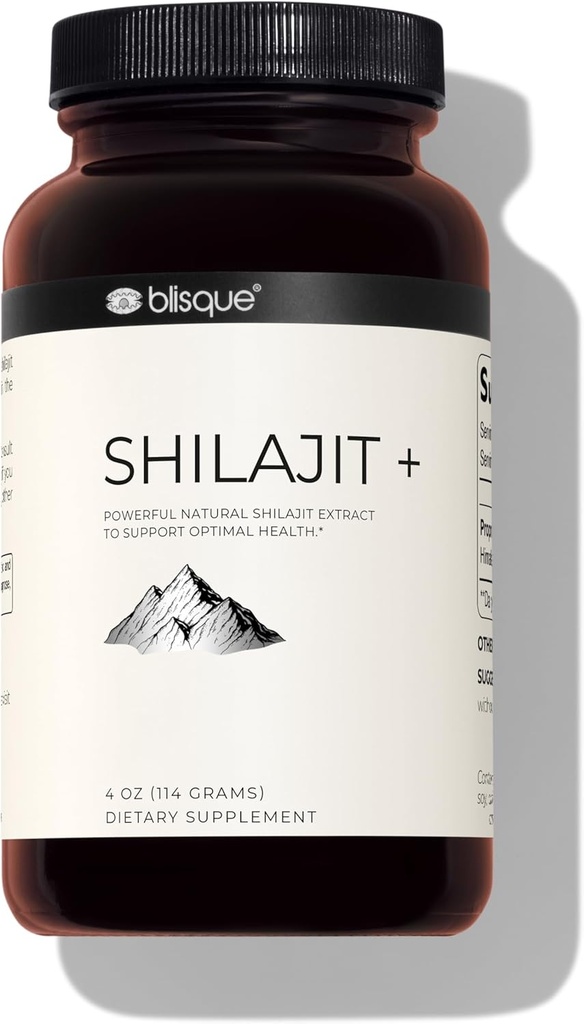 Blisque - Pure Himalayan Organic Shilajit Extract Powder | Authentic and Natural | Contains Fulvic Acid and Trace Minerals | 228 Servings | 7.5 Month Supply