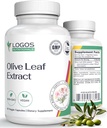 Cápsulas de extracción de la hoja de oliva - Suplemento inmune para mujeres, polifenol y Flavonoide para el bienestar general - No GMO y Cápsulas de aceite de oliva vegano - 60 Conde