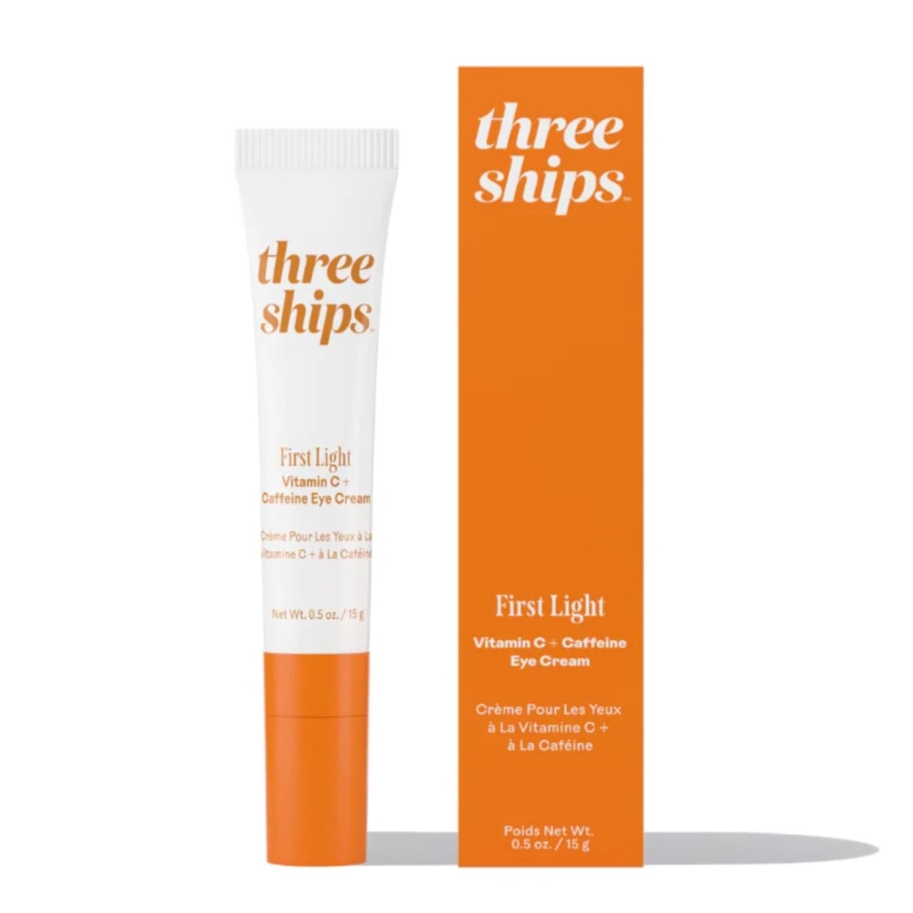 Tres naves - Primera Vitamina C + Crema de Ojo Caffeine ← De-Puff, Despertar, Hydrate Under-Eye Area ¦ Cruelty-Free, Vegan, Paraben-Free, Sensitive Skin Safe (0,5 oz tención 15 g)