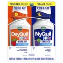 VICKS Kids DayQuil & NyQuil Cold & Cough Relief Liquid Co-Pack, Free of Artificial Dyes & Sugar, Multi-Symptom Relief of Cough, Sneezing, Runny Nose, Mucus, and Chest Congestion, for Ages 6+, 2x6oz