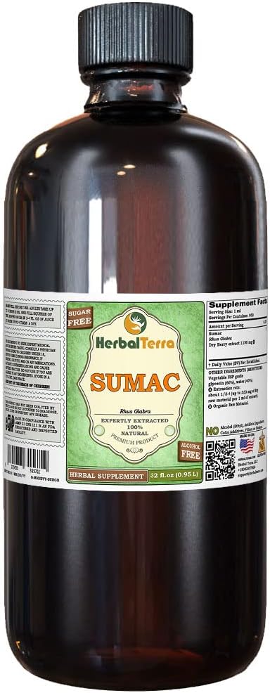Suma (Pfaffia paniculata) Glycerite, Dried Roots Alcohol-Free Liquid Extract (Marca: HerbalTerra, Proudly Made in USA) 32 fl.oz (0.95 l)