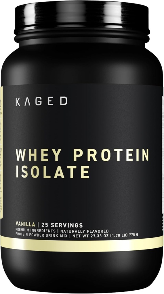 Kaged Whey Protein Isolate Powder ← Vanilla tención 100% Pure Low Lactose Whey ← Post Workout Recovery Bebida ← Apoyo Muscle Building ← Suplementos para Hombres y Mujeres