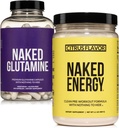 Naked Vegan Energizing Muscle Recovery Bundle: Naked Citrus Energy and 240 Naked L-Glutamine Capsules, 1000mg
