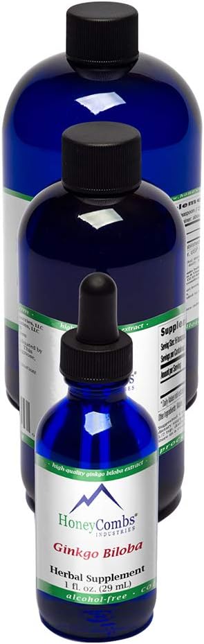 Ginkgo Biloba Suplemento de apoyo Cerebro, Memoria, Círculo de enfoque – Natural Ginkgo Biloba Extract Drops – Sin alcohol, Cold Pressed Ginkgo Biloba Liquid, 1 Fl Oz.