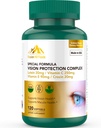 Lutein and Zeaxanthin Supplements - 6 in 1 Vision Protection Complex with Lutein 20mg, Zeaxanthin, Astaxanthin, Crocin, Vitamin C & E, 120 Softgels, Non-GMO, Gluten-Free, Supports Eye Health