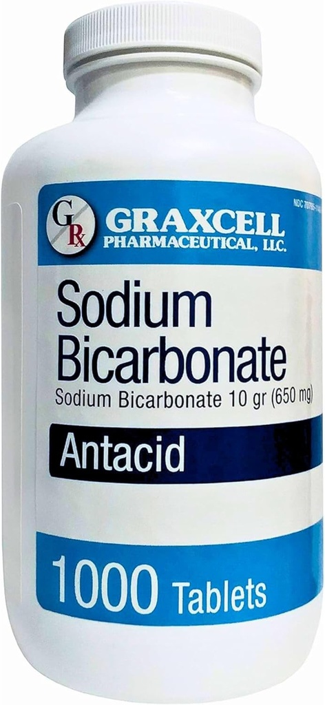 Sodium Bicarbonate Tablets ←USP 650mg (10 Grains) SilencioRelief of Acid Indigestion, Heartburn, Sour Stomach &amp; Upset Stomach ← Kidney Health ← 1000 Count