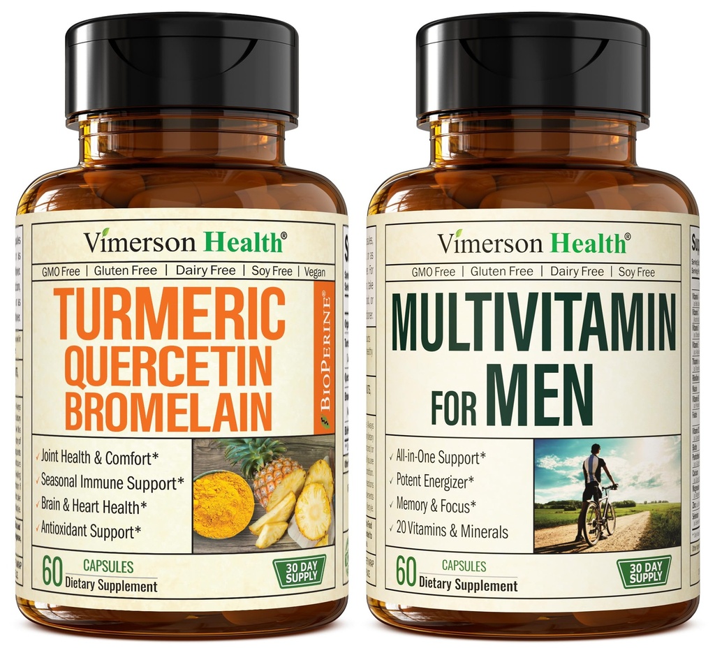 Quercetina con bromelaina " Curcumina Turmérica " Multivitamina completa para hombres