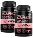 14-en-1 Suplemento de Inositol " Apoyo hormonal para las mujeres - 40:1 Myo-inositol " D-Chiro Inositol Capsulas de apoyo para el equilibrio hormonal con folato, vitamina D y B12 (120 conteo) (Pack of 2)