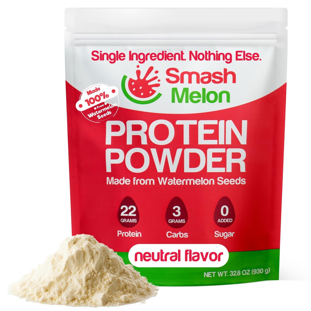 Watermelon Seed Protein Powder Raw - Cold-Presed, Single-Ingredient Unflavored Protein Powder- Shake o Bake con él