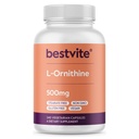 BESTVITE L-Ornithine 500mg (240 cápsulas vegetarianas) - No Stearates - No Fillers - Vegan - Non GMO - Gluten Free