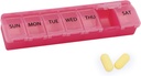 Silicone Weekly Pill Organizer 7 Day Pill Box Medicine Box Daily Arthritis-Friendly, Large Medicine Case Compact Travel Pill Container for Pill,Vitamin & Fish Oil (Pink)