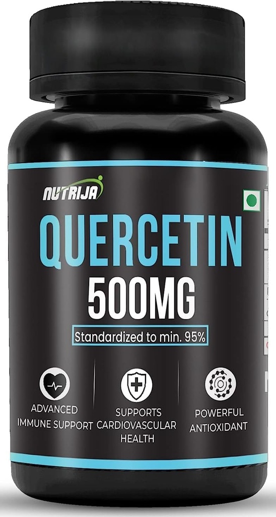 Quercetina 500mg cápsulas - Estándarizado al 95% TENIDO Altamente Purificado &amp; Bioavailable Suplemento TEN Natural Bio-flavonoides & potentes anti-Oxidantes (30 cápsulas)