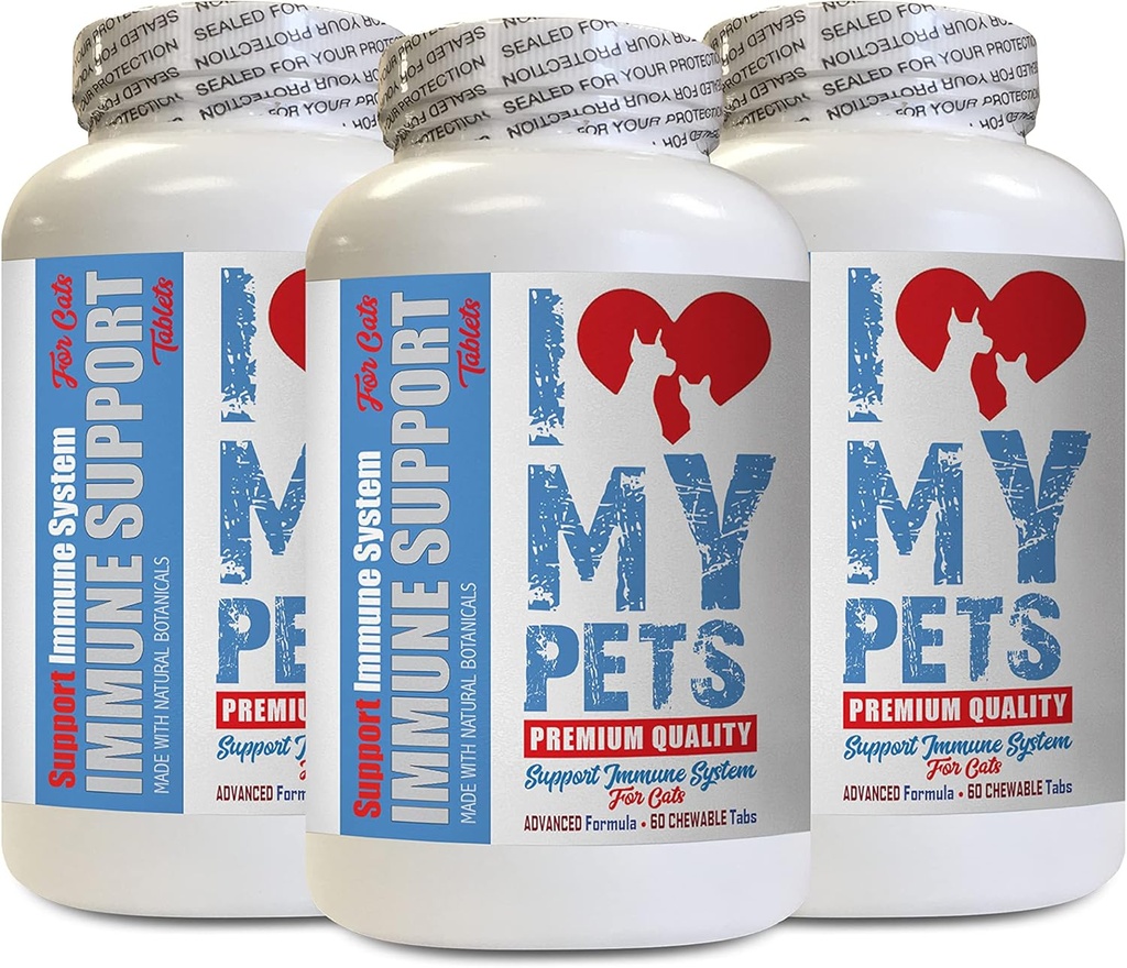 Suplementos de gato más viejo - CAT Immune Support - Booster - Suplemento saludable - Turmeric Cats - 180 Treats (3 Bottles)