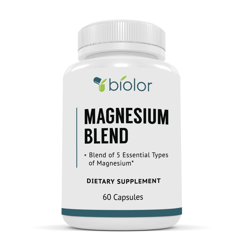 Suplemento Complejo de Magnesio, Blend de Magnesio de Espectro Completo, Glycinate de Magnesio con Malate, Citrate, Taurinate y Gluconate - Suplemento de Magnesio de Alta Absorción, Cápsulas Complejos de Magnesio