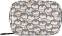 Caricatura Penguin Pill Box 7 Day Pill Case Travel Pill Organizer Bag with Zipper Portable Weekly Case Bag Compact Size for Vitamin Supplement Holder