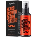 Beard Growth Serum for Hombre: Hair Regrowth Spray with Biotin & Rice Water - Extra Strength Beard Oil