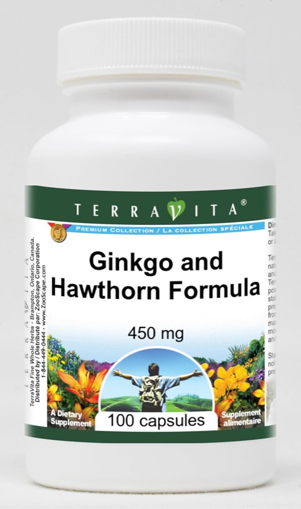 Ginkgo y Hawthorn Fórmula - 450 mg (100 cápsulas, ZIN: 514013)